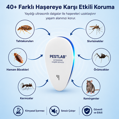PestLab® Ultrasonik Haşere Kovucu | Kimyasalsız Ev Koruması